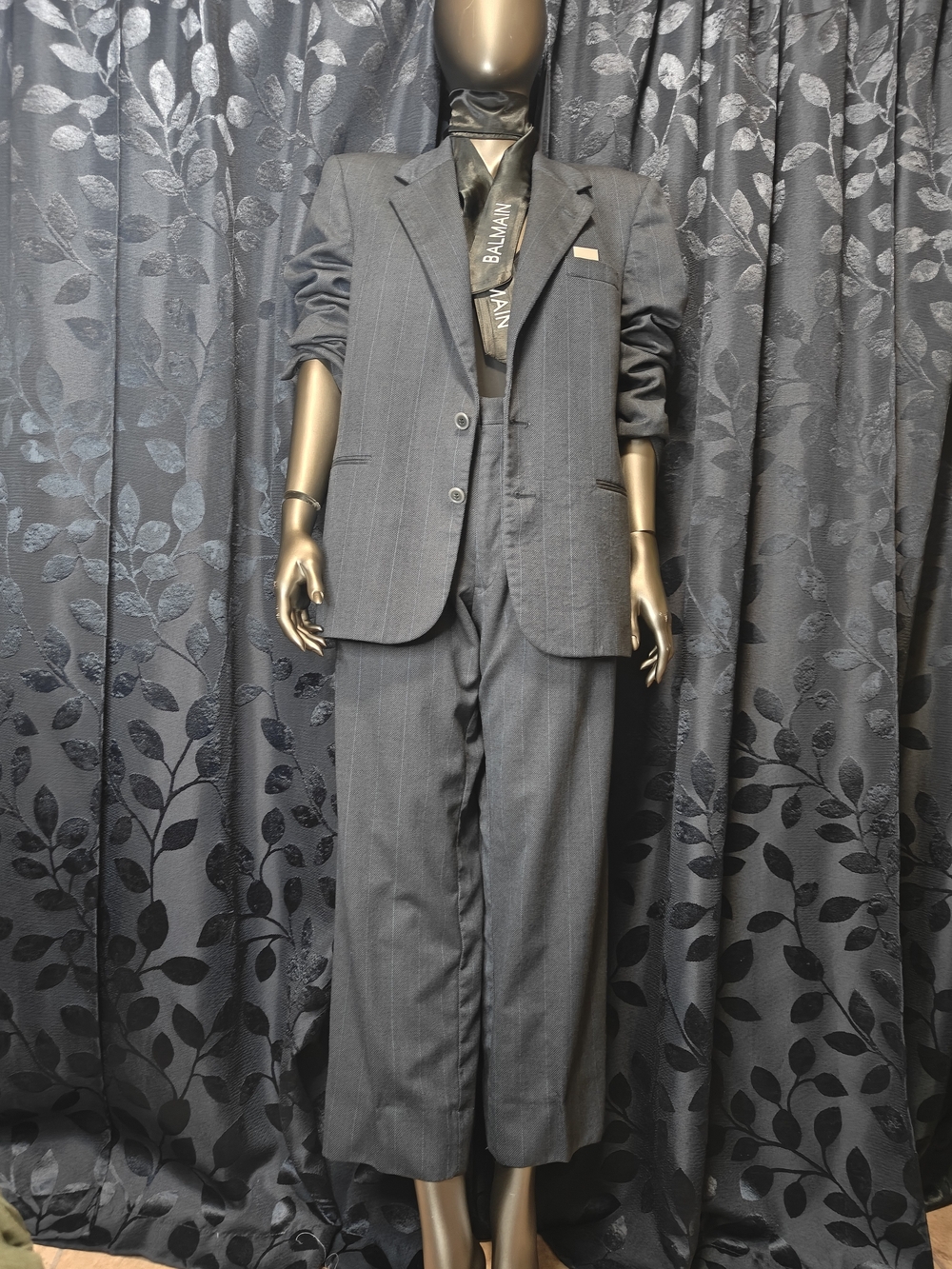 Men’s Blue Pinstripe Suit Jacket & Trousers